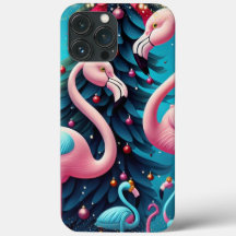 Flamingo Christmas iPhone / iPad case