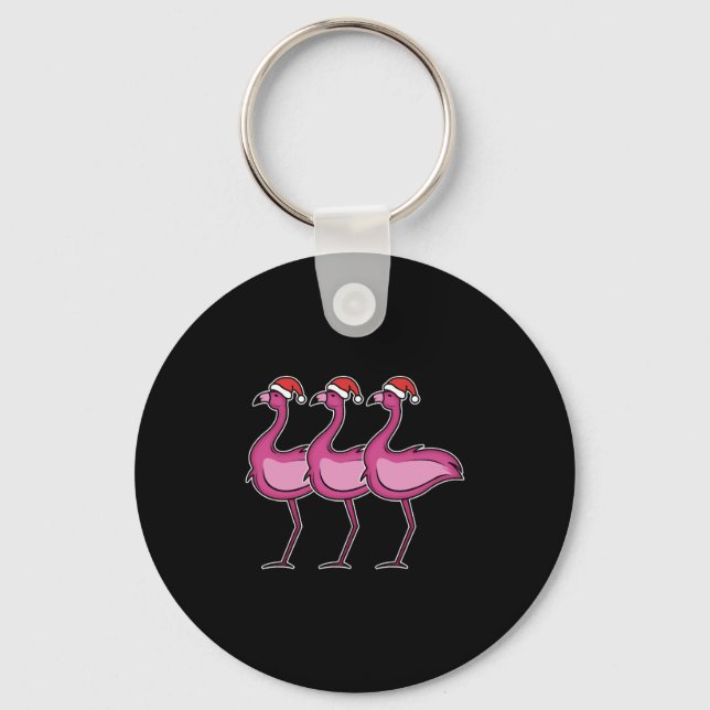 Flamingo Christmas Keychain (Front)