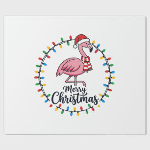 Flamingo Christmas Lights Holiday Wrapping Paper
