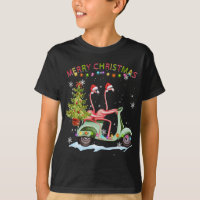 Flamingo Christmas Motorcycle Xmas Lights Merry Ch