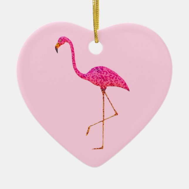 Flamingo Christmas Ornament (Front)
