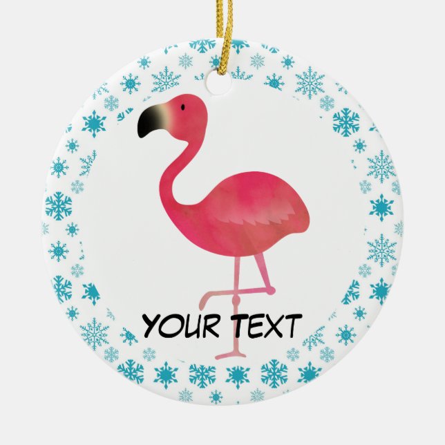 Flamingo Christmas Ornament Gift (Front)