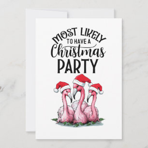 Flamingo Christmas Party Invitation