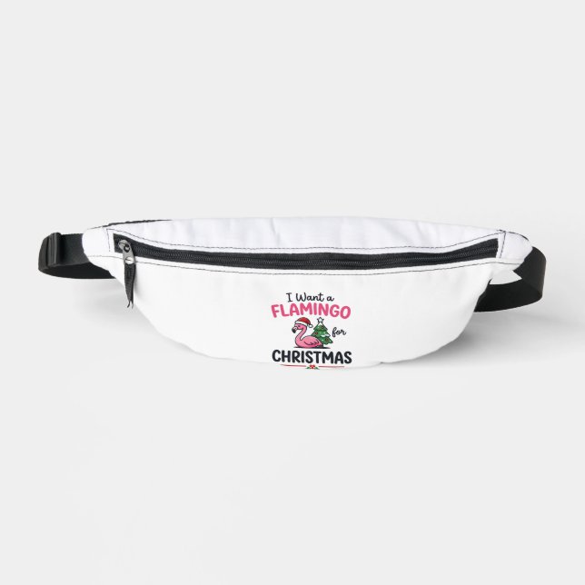 Flamingo Christmas Quote Vector Fanny Pack (Front)