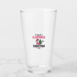 Flamingo Christmas Quote Vector Glass
