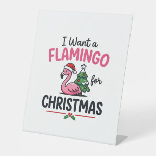 Flamingo Christmas Quote Vector Pedestal Sign