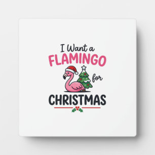 Flamingo Christmas Quote Vector Plaque