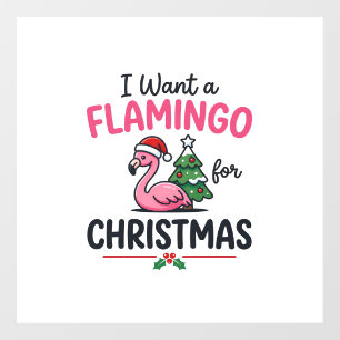 Flamingo Christmas Quote Vector Window Cling