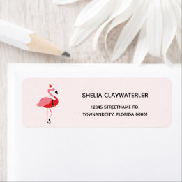 Flamingo Christmas Return Address