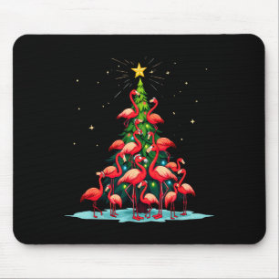 Flamingo Christmas Tree Funny Nkie Holiday Flaming Mouse Pad