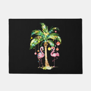 Flamingo Christmas Tree Lights Xmas Gift Doormat