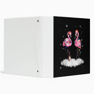 Flamingo Christmas Tree Santa Hat Light Binder