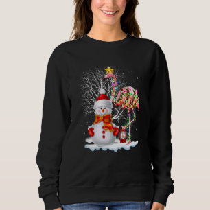 Flamingo Christmas Tree Snowman Santa Hat Flamingo Sweatshirt