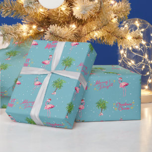 Flamingo Christmas Wrapping Paper Custom Design