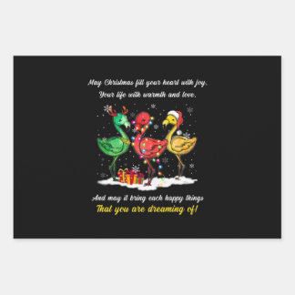 Flamingo Christmas Wrapping Paper Sheet