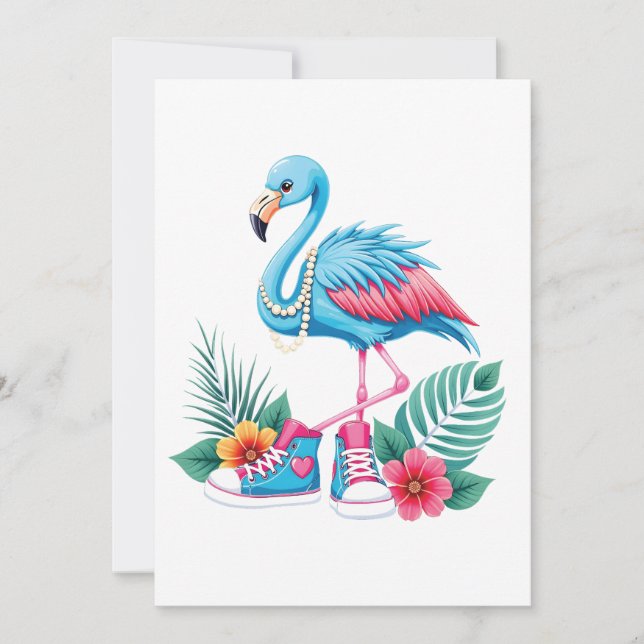 Flamingo Chucks and Pearls Comma La Harris 2024 Invitation (Front)
