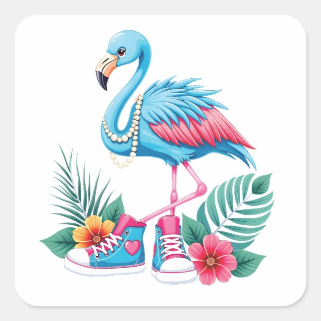 Flamingo Chucks and Pearls Comma La Harris 2024 Square Sticker (Front)