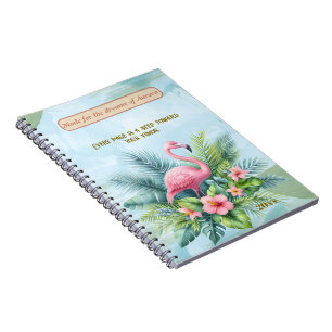 Flamingo Classic Notebook with Custom Quote and Pe