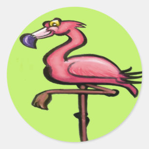 Flamingo Classic Round Sticker