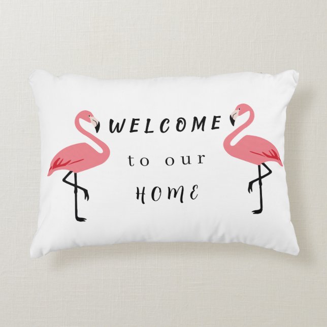 flamingo Coir Mat Accent Pillow (Front)