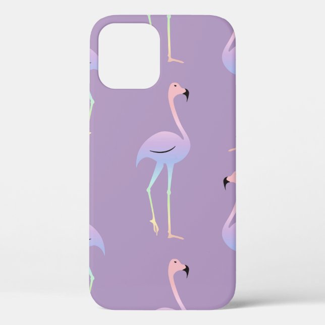 Flamingo colourful rainbow bird. Beautiful seamles Case-Mate iPhone Case (Back)