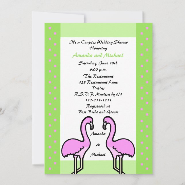Flamingo Couple Couples Wedding Shower Invitation (Front)