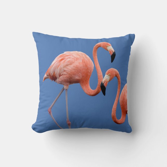 Flamingo Couple Throw Pillow (Front)
