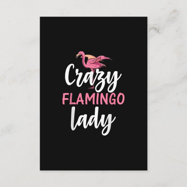 Flamingo - Crazy Flamingo Lady Gifts Enclosure Card (Front)