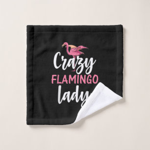 Flamingo - Crazy Flamingo Lady Gifts Wash Cloth