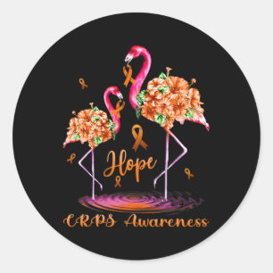 Flamingo CRPS Awareness Classic Round Sticker