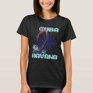 Flamingo Cuba Havana Palm trees Vacation Ocean T-Shirt