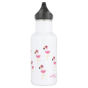 Flamingo Cute Kids Water Bottle with Name