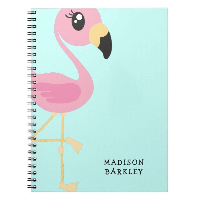Flamingo Cute Tropical Kids Notebook (Front)