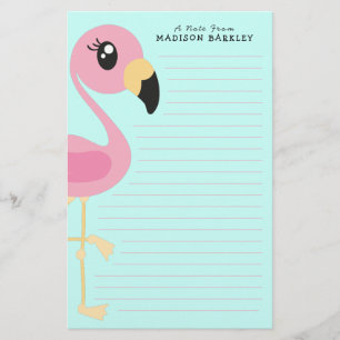 Flamingo Cute Tropical Kids Stationery