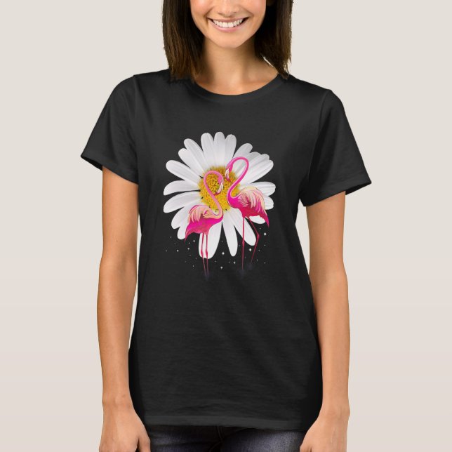 Flamingo Daisy Flower Hippie Unity Day No Bullying T-Shirt (Front)