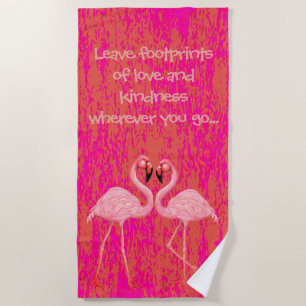Flamingo Dance Beach Towel
