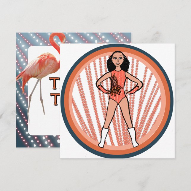 Flamingo Dancer B Holiday Card (Front/Back)