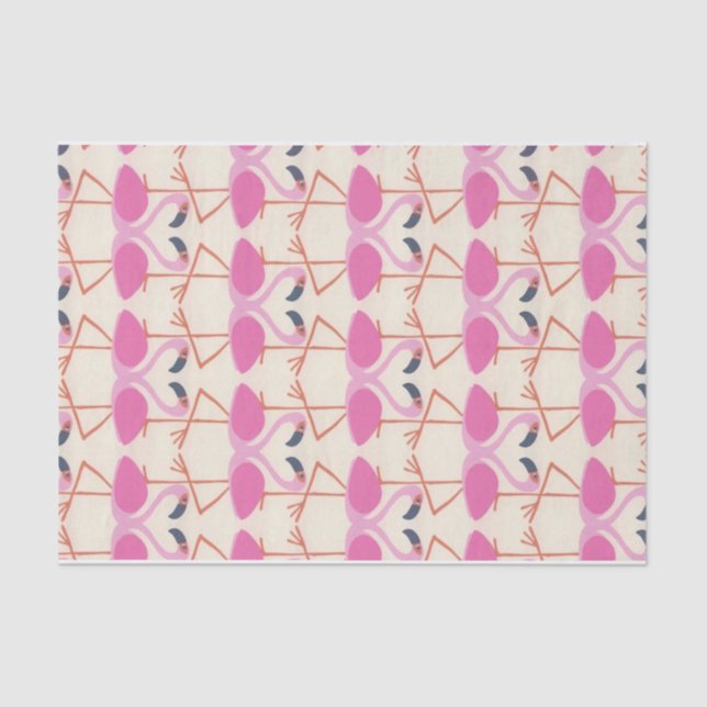 Flamingo Decor Tropical Vibes Exotic Bird Summer  Tissue Paper (Front)