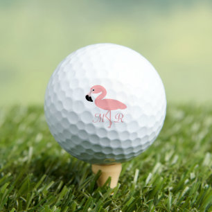 Flamingo Design Monogrammed Golf Balls