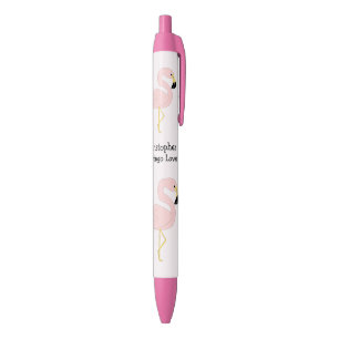 Flamingo Design Personalised Black Ink Pen