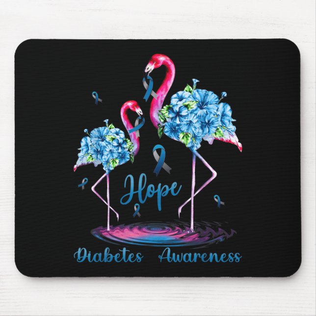 Flamingo Diabetes Awareness Mouse Pad (Front)