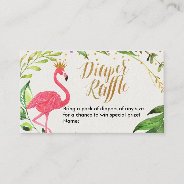 Flamingo - Diaper Raffle Card (Front)