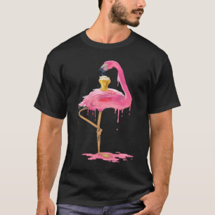 Flamingo Drinking Beer Women or Mens Melting Pink T-Shirt