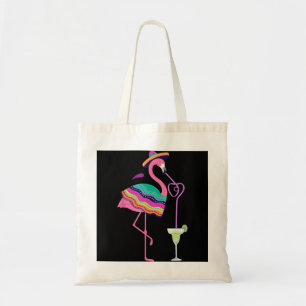 Flamingo Drinking Margarita Mexican Poncho Cinco D Tote Bag