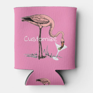 Flamingo Drinking Martini Thunder_Cove   Can Cooler