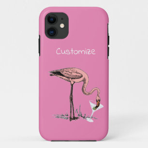 Flamingo Drinking Martini Thunder_Cove iPhone 11 Case