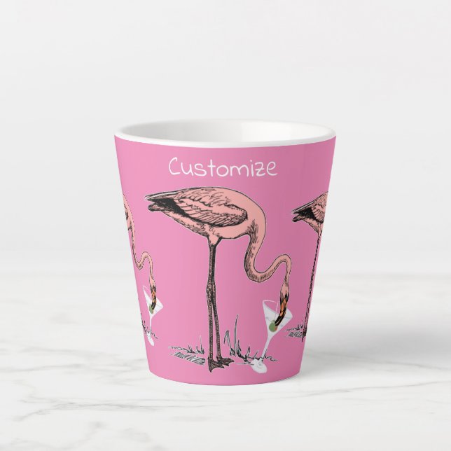 Flamingo Drinking Martini Thunder_Cove Latte Mug (Front)