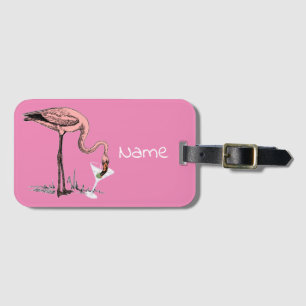 Flamingo Drinking Martini Thunder_Cove Luggage Tag