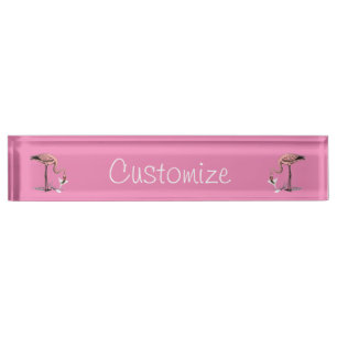 Flamingo Drinking Martini Thunder_Cove Nameplate