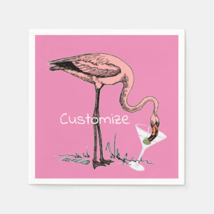 Flamingo Drinking Martini Thunder_Cove Napkin